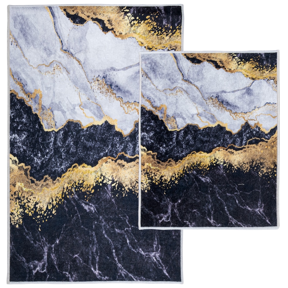 Zestaw Dywaniki łazienkowe Kilian Glamour komplet 50x40 cm, 50x80 cm marmur wielokolorowy