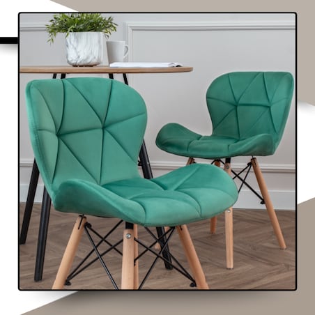 Krzesło Tapicerowane Welurowe Do Jadalni Salonu Pikowane Skandynawskie