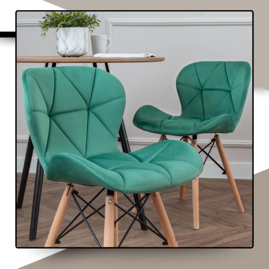 Krzesło Tapicerowane Welurowe Do Jadalni Salonu Pikowane Skandynawskie