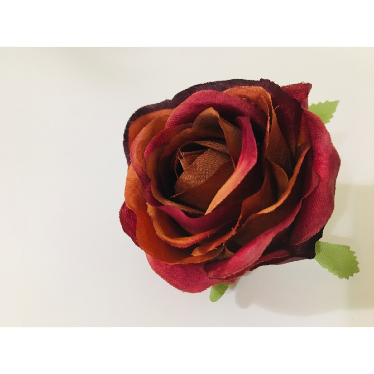 6x Róża sztuczna wyrobowa do wiązanek główka pąk sztuczne kwiaty trzykolor