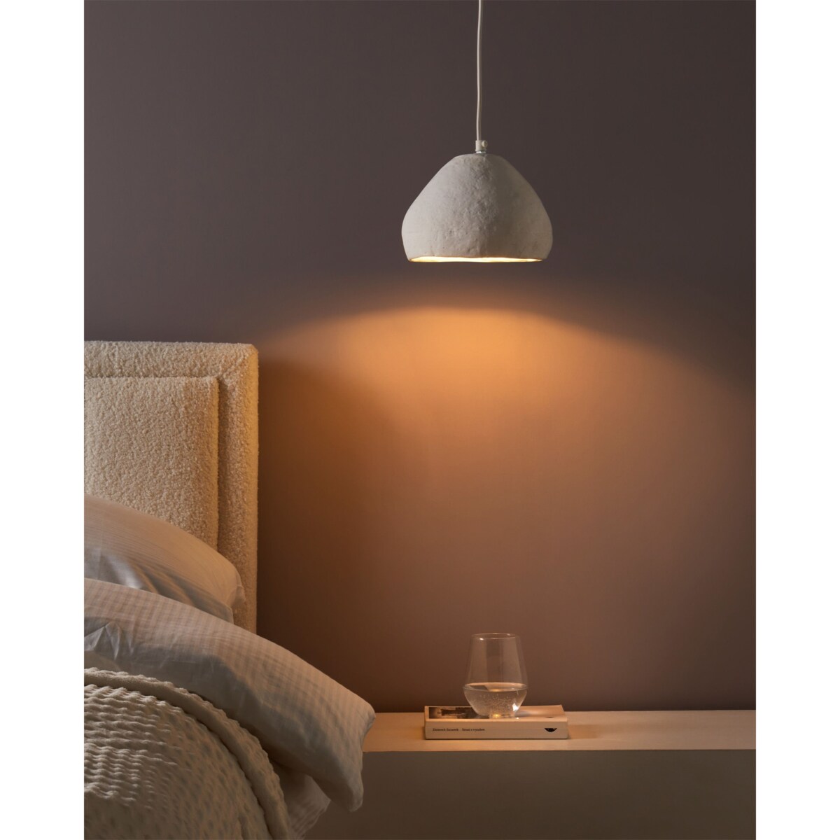 Lampa wisząca OLIMAR Papier-mâché Biały