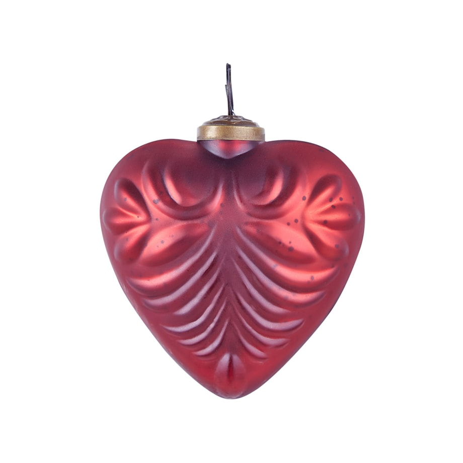 Zestaw 4 bombek serc szklanych czerwony FERIABLE