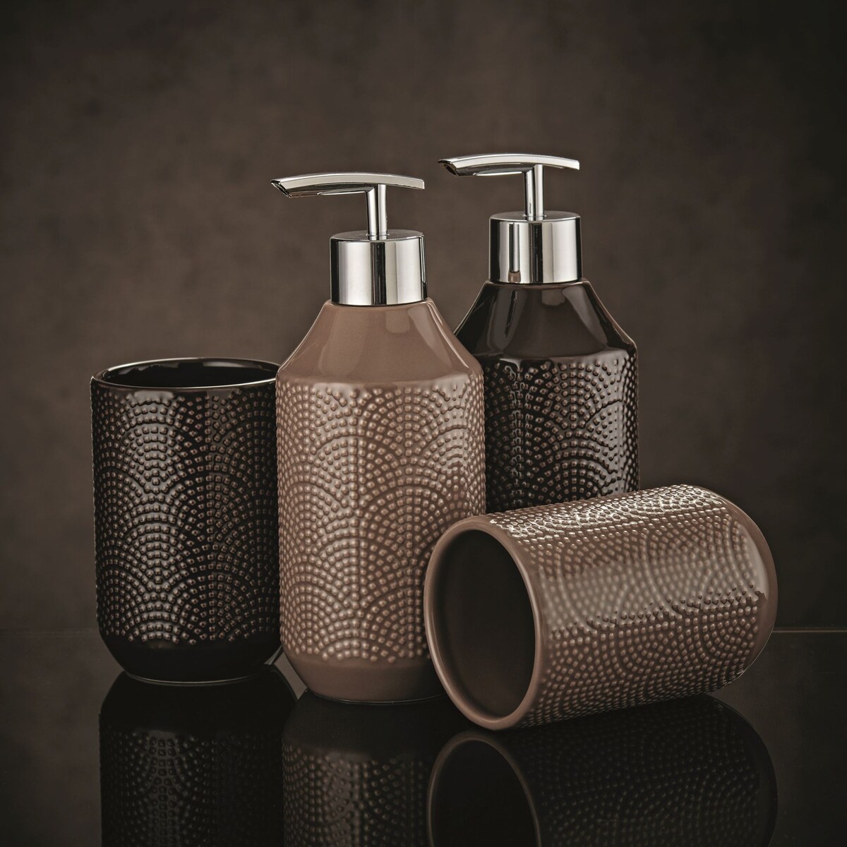 Kleine Wolke Bow Szczotka WC ze stojakiem brązowy