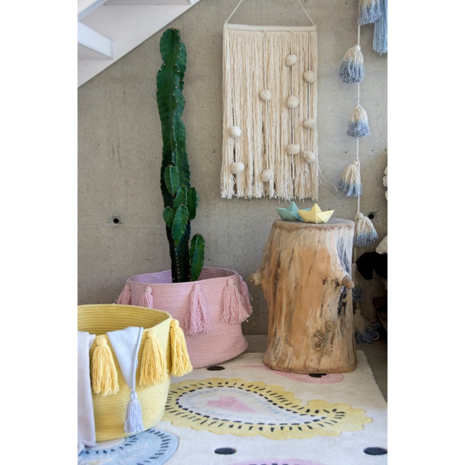 Kosz Basket Tassels Pink