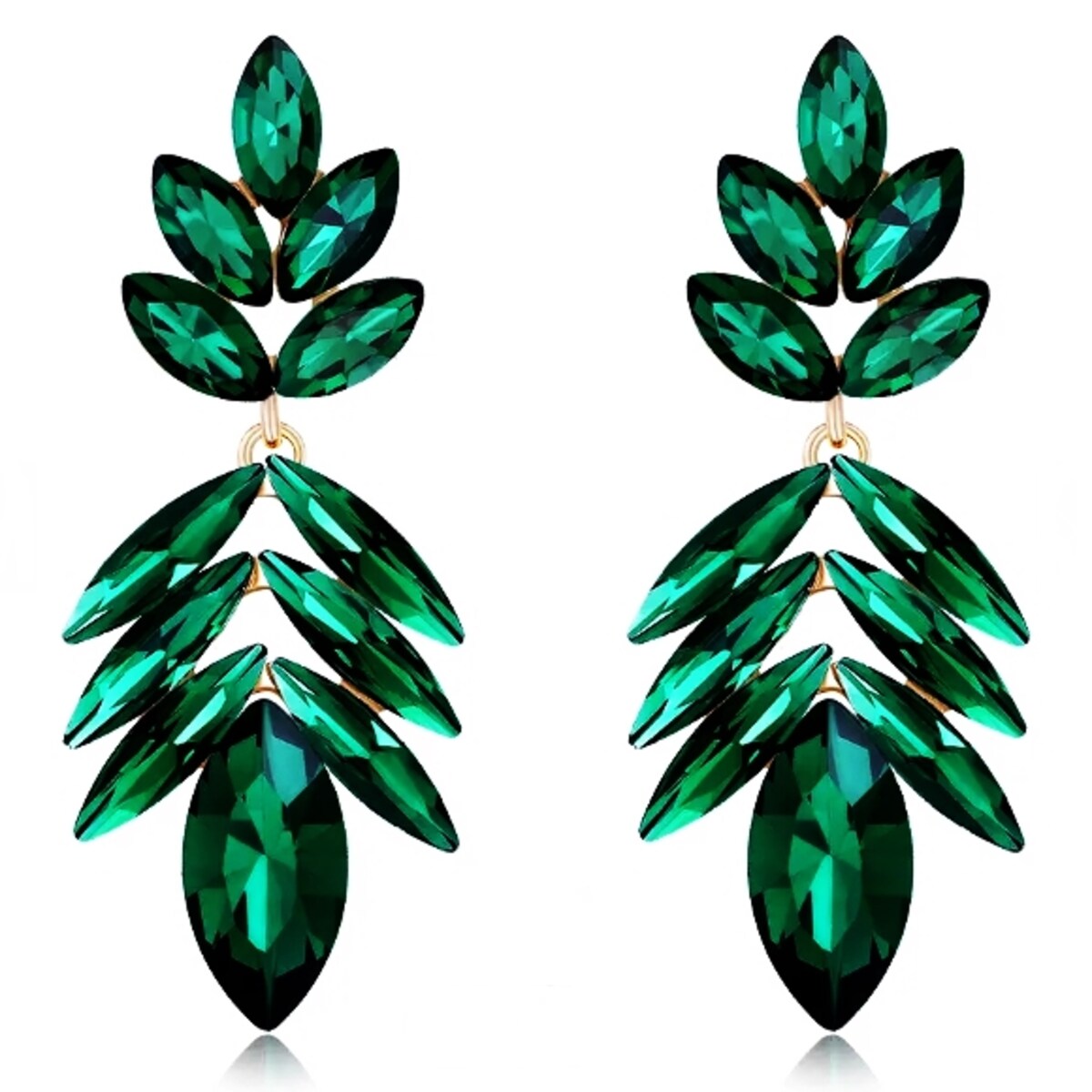 Kolczyki zielone wiszące z listkami na różne okazje