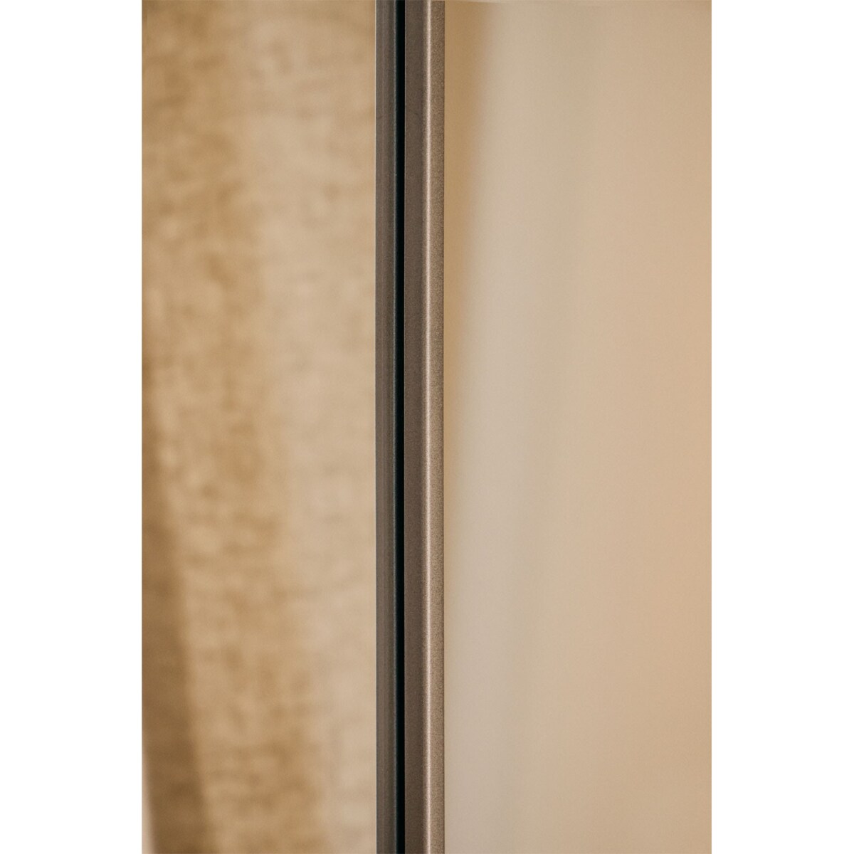 Lustro półowalne w metalowej ramie srebrne 80x180 cm Inys