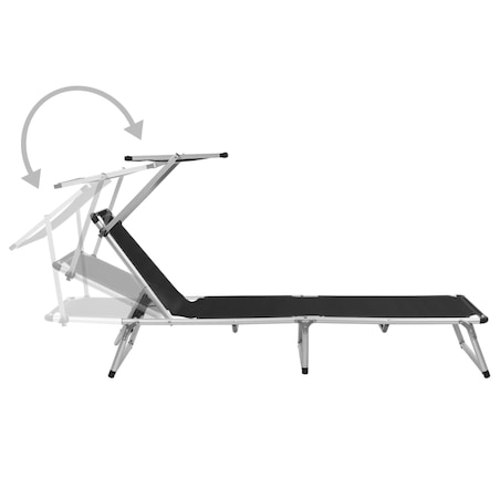 vidaXL Składane leżaki z daszkiem, 2 szt., aluminium i textilene