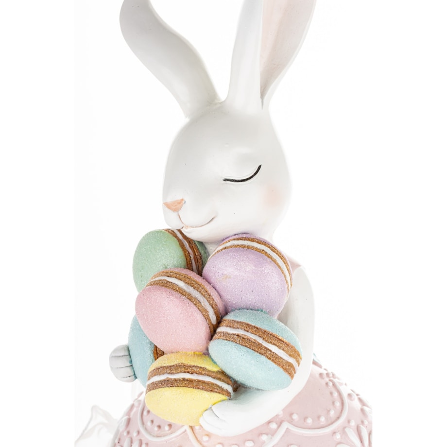 Dekoracja - króliczka w tiulowej spódniczce 55x22x16 cm GUDRUN z makaronikami