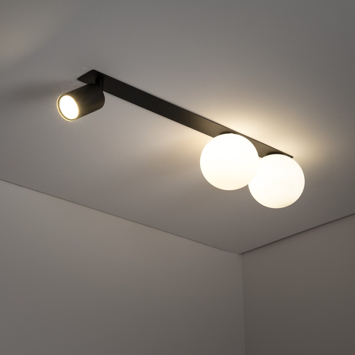 Lampa Sufitowa Podtynkowa z Reflektorem VOX 10928 Biało-Czarna 3-Punktowa TK Lighting