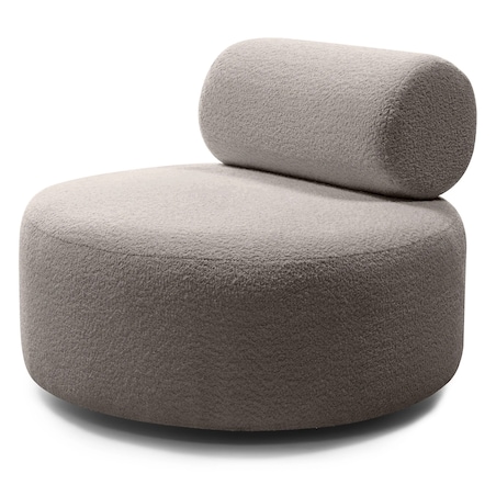 Fotel obrotowy bouclé brązowyszary Orvieto