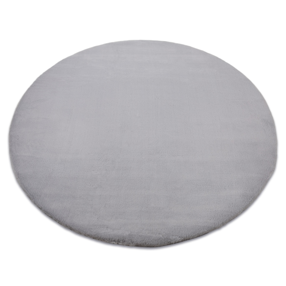 Dywan BUNNY koło srebrny IMITACJA FUTRA koło 100 cm