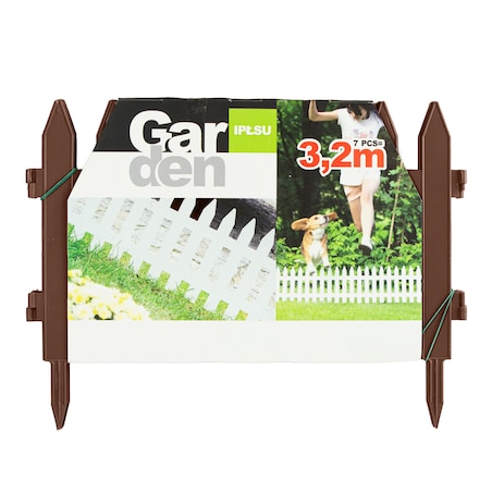 Płotek Ogrodowy 3,22 M Obrzeże Trawnikowe Palisada Brązowy