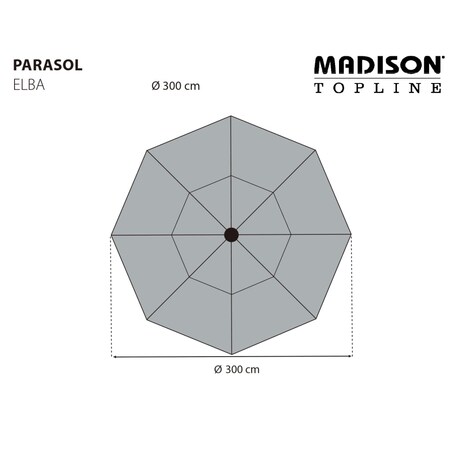 Madison Parasol ogrodowy Elba, 300 cm, zielony