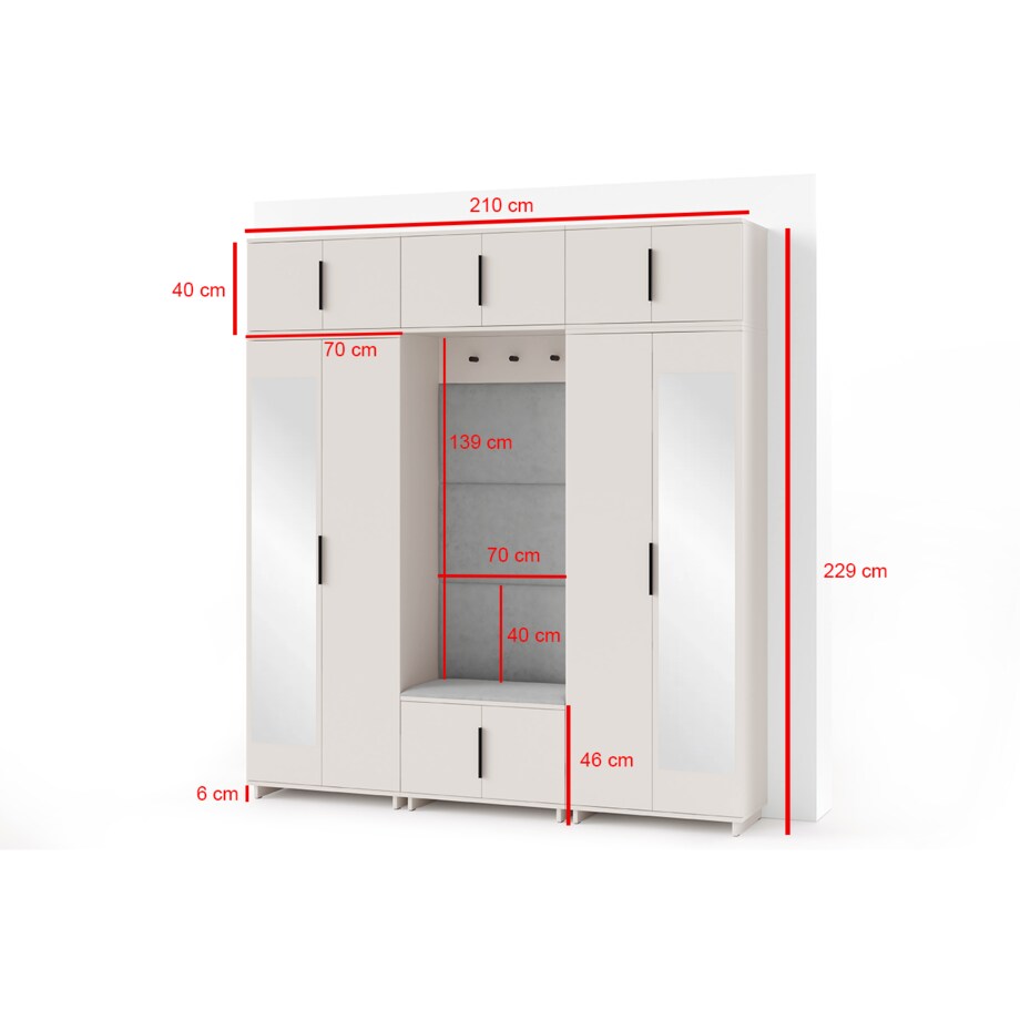 Zestaw do przedpokoju Napoli wersja 2 z panelami Trinity 03 beżowy