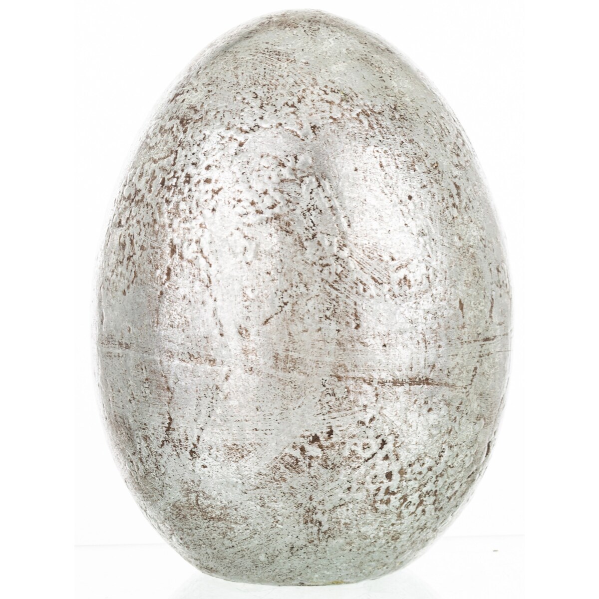 Dekoracja - srebrne jajko z ceramiki 23,5x16 cm MONNI - II