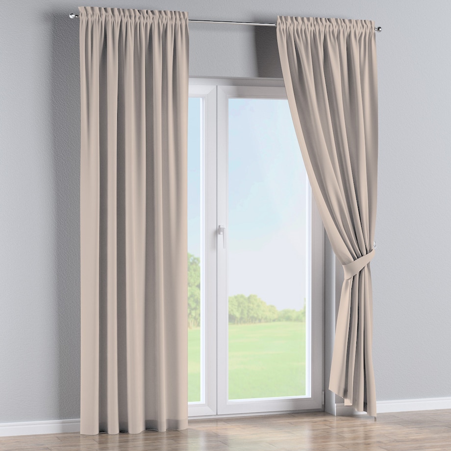 Zasłona na kanale z grzywką 1 szt. 130x245 jasnobeżowy