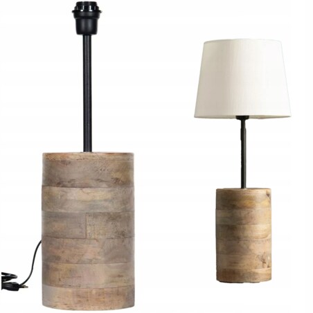 LAMPA BOHO STOŁOWA BIURKOWA NOCNA E27 naturalna drewniana ozdoba do salonu