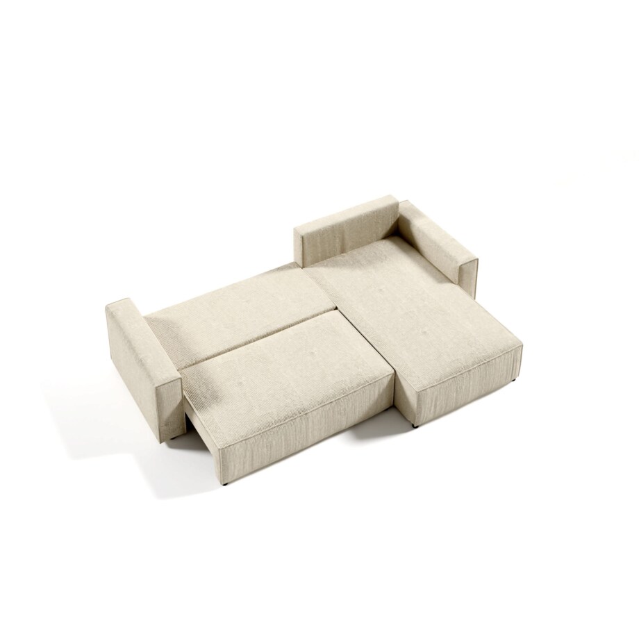 Narożnik MILLE L z funkcją spania, sztruks, Kolor: POSO 01