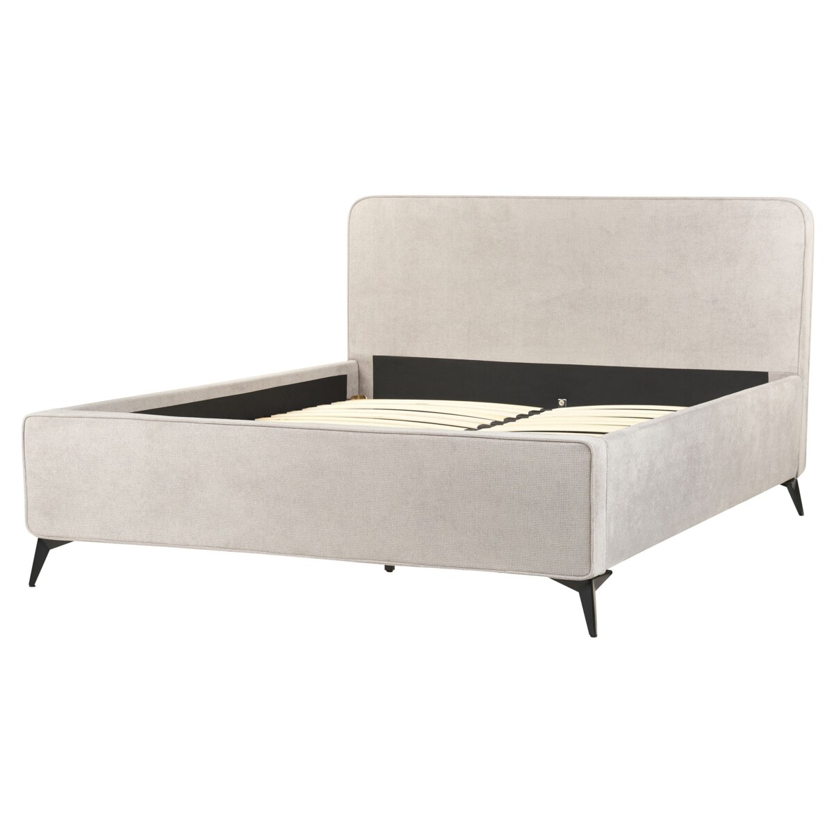 Łóżko tapicerowane 160 x 200 cm jasnoszare VALOGNES