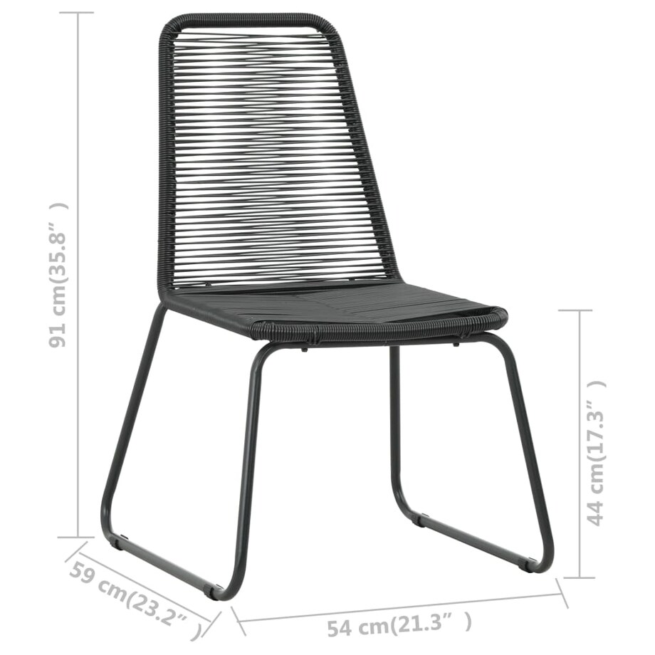 vidaXL 5-częściowy zestaw mebli ogrodowych, rattan PVC, czarny