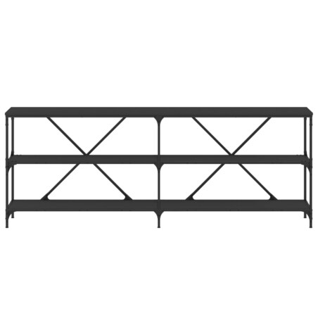 vidaXL Stolik konsolowy, czarny, 200x30x75 cm, materiał drewnopochodny