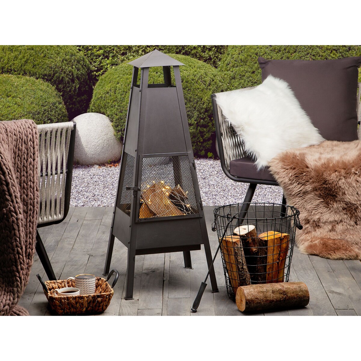 Palenisko ogrodowe stalowe czarne YASUR