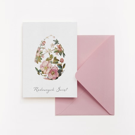 Kartka Wielkanocna Kwiecista Pisanka 12x17