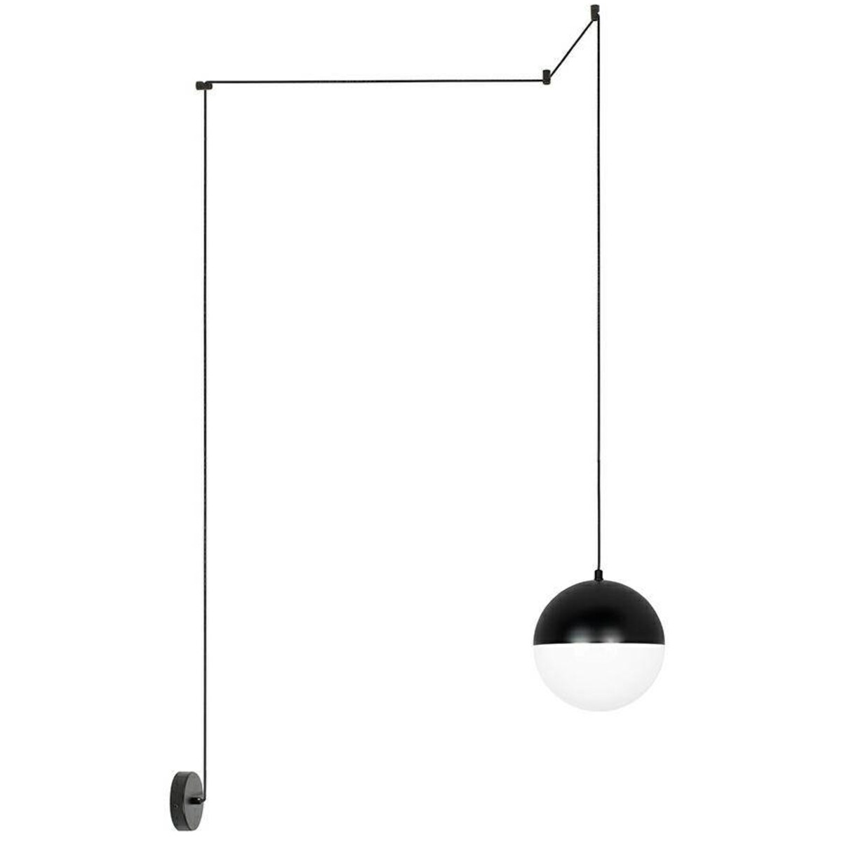 Lampa wisząca mocowana do ściany Bowl MSE010100173 biała czarna