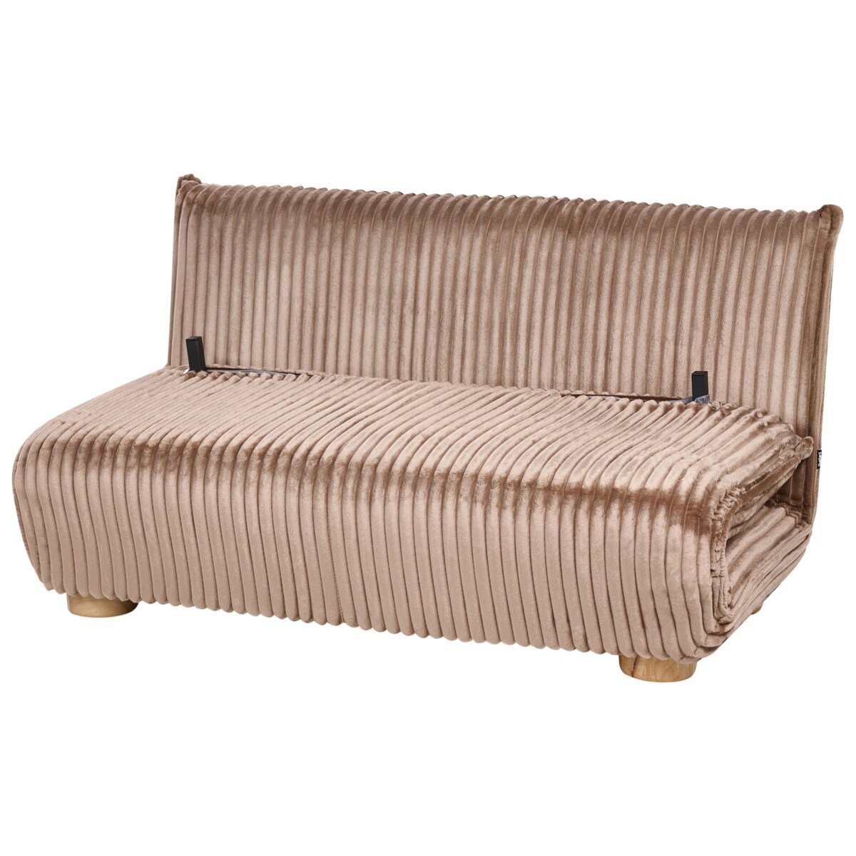 Sofa rozkładana dla 2 osób ABISKO Sztuczne futro Jasnobrązowy