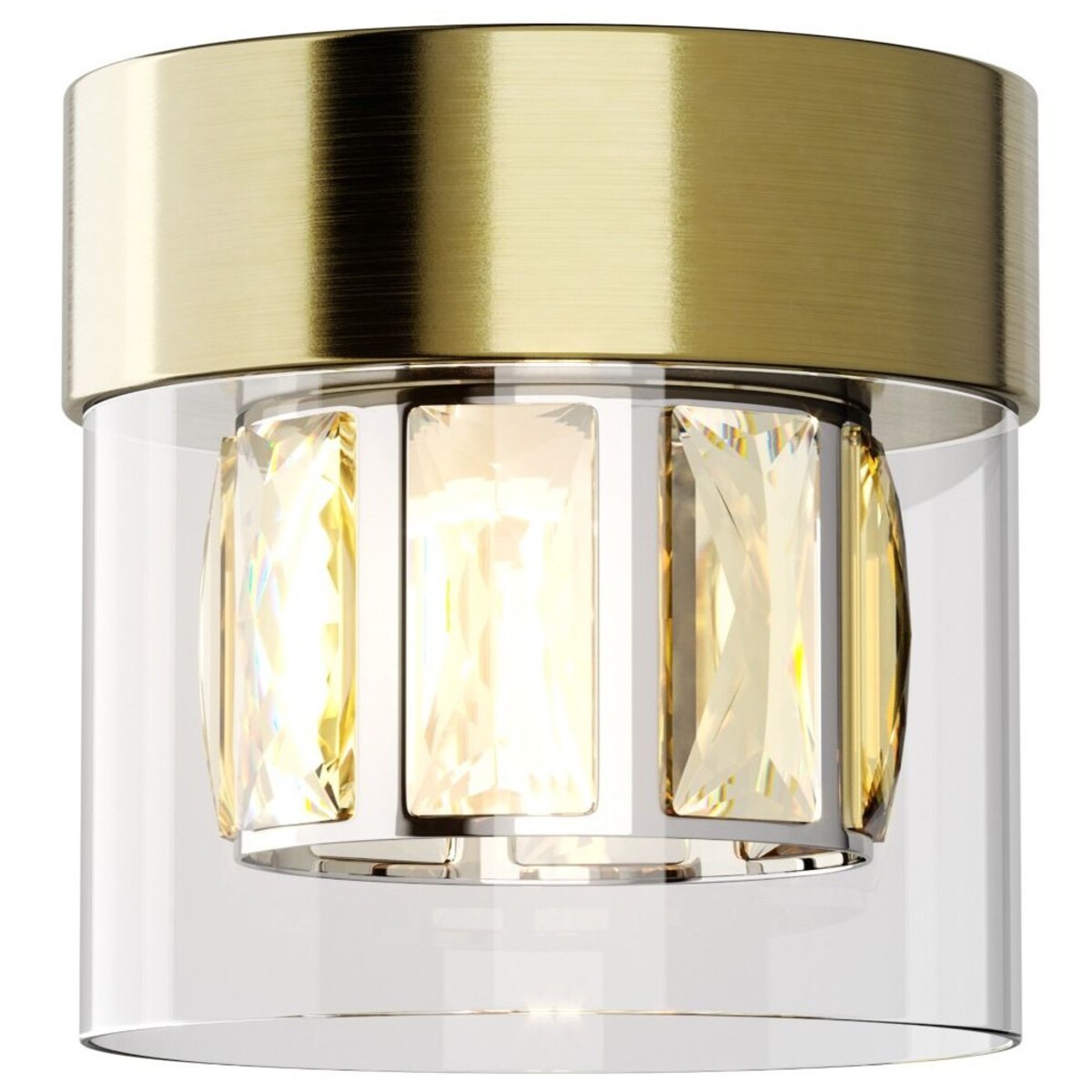 Plafon kryształowy glamour Gem C0389-01A-0FD2 Zumaline antyczny brąz przezroczysta