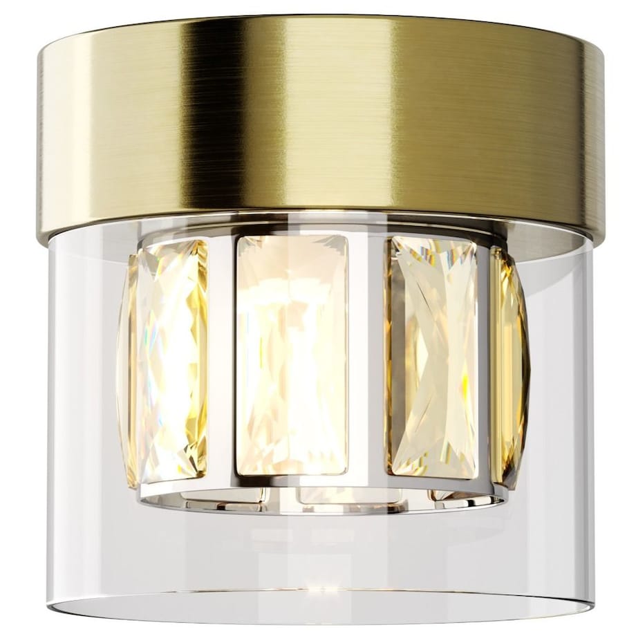 Plafon kryształowy glamour Gem C0389-01A-0FD2 Zumaline antyczny brąz przezroczysta