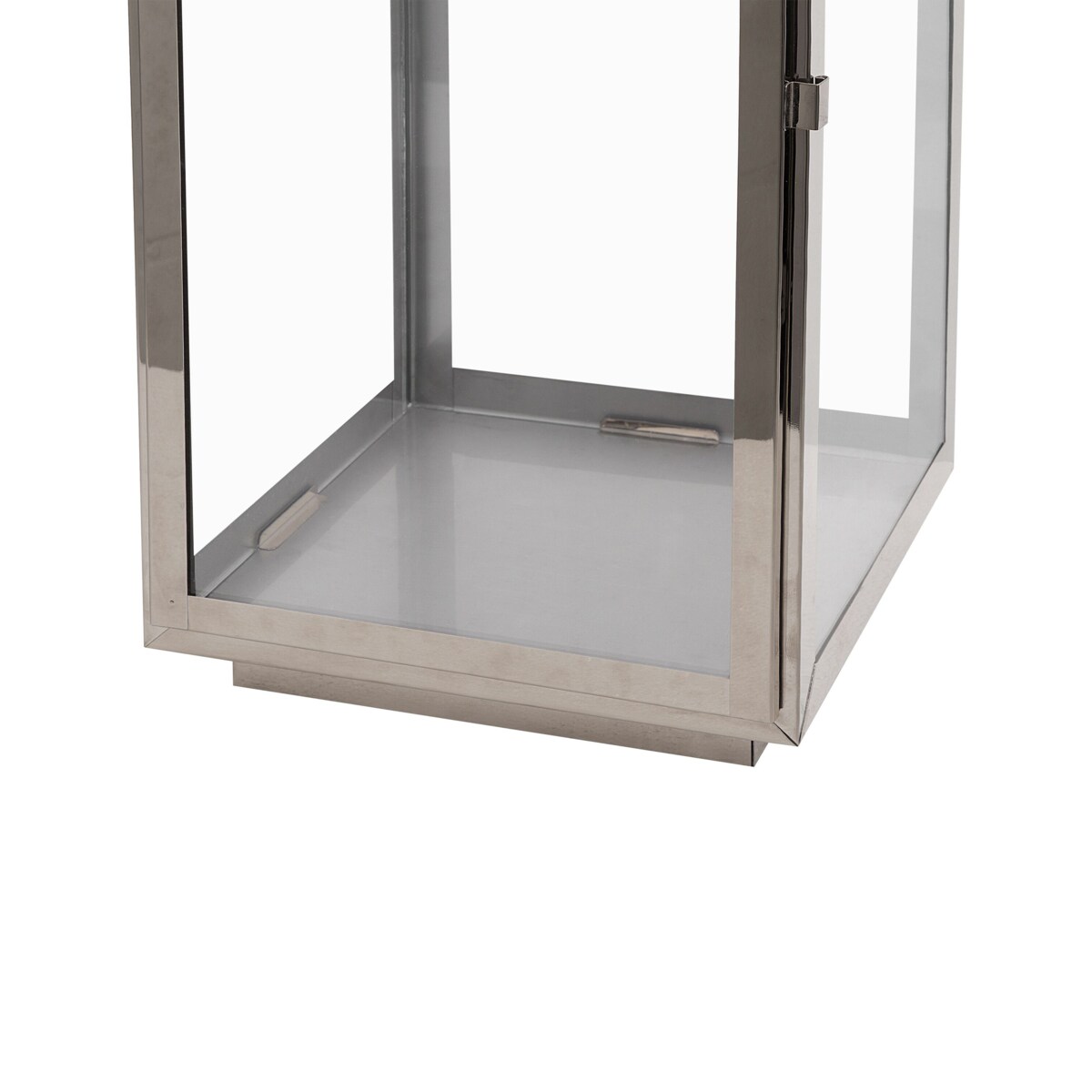 Lampion stalowy 55 cm srebrny BALI