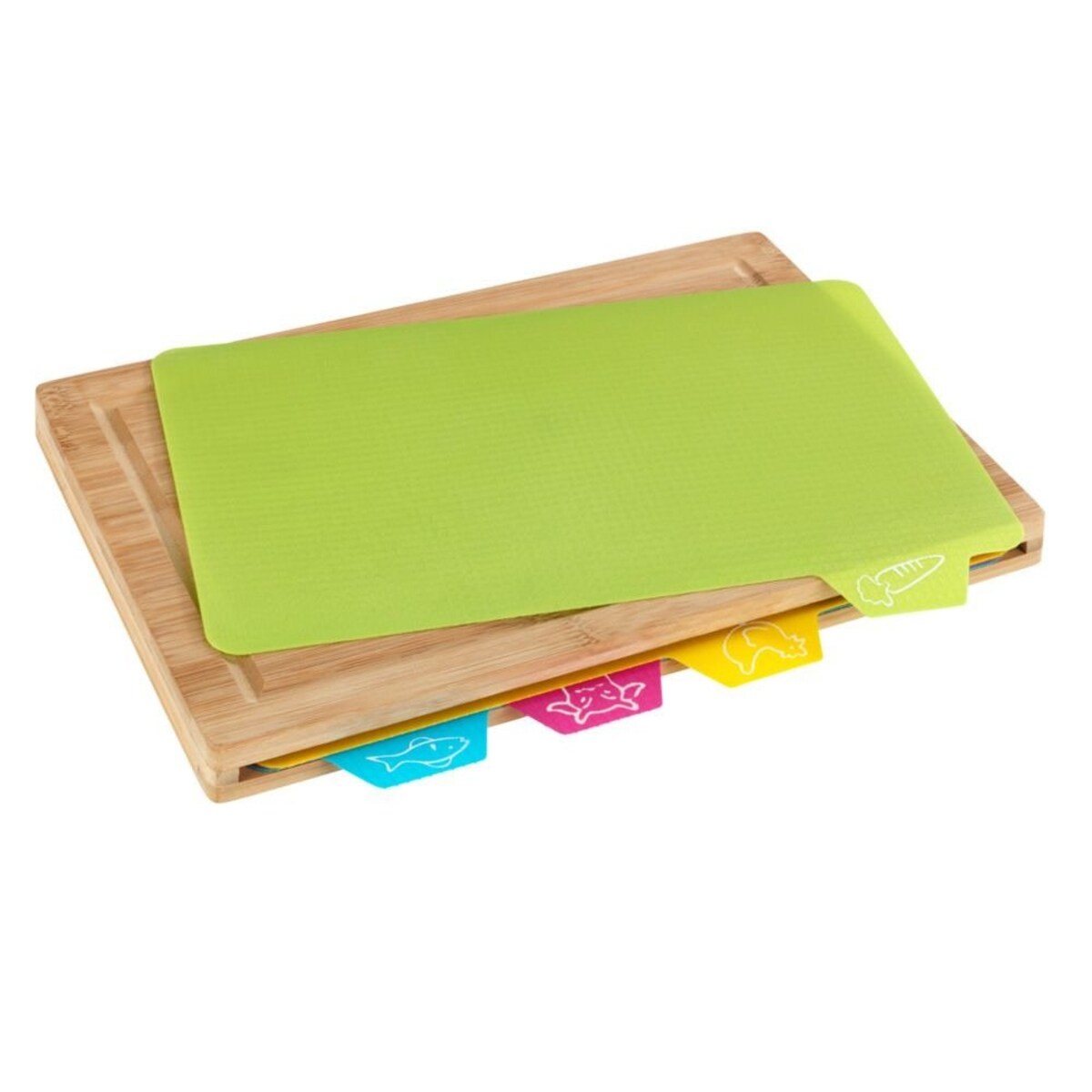 Zestaw desek do krojenia BELLA, 4 blaty do ryb/mięsa/wołowiny/warzyw, WENKO