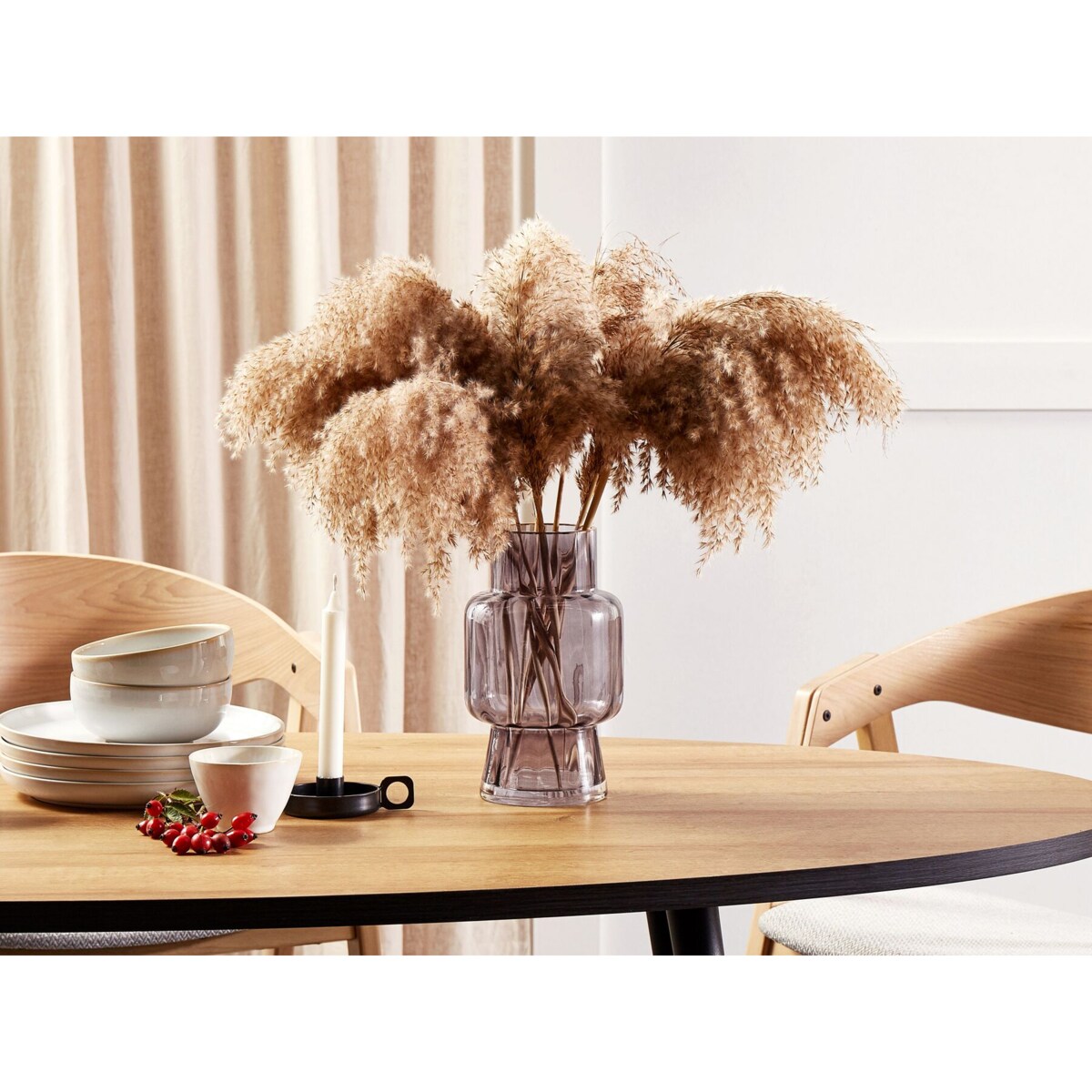 Wazon na kwiaty szklany 26 cm szary MEGALO