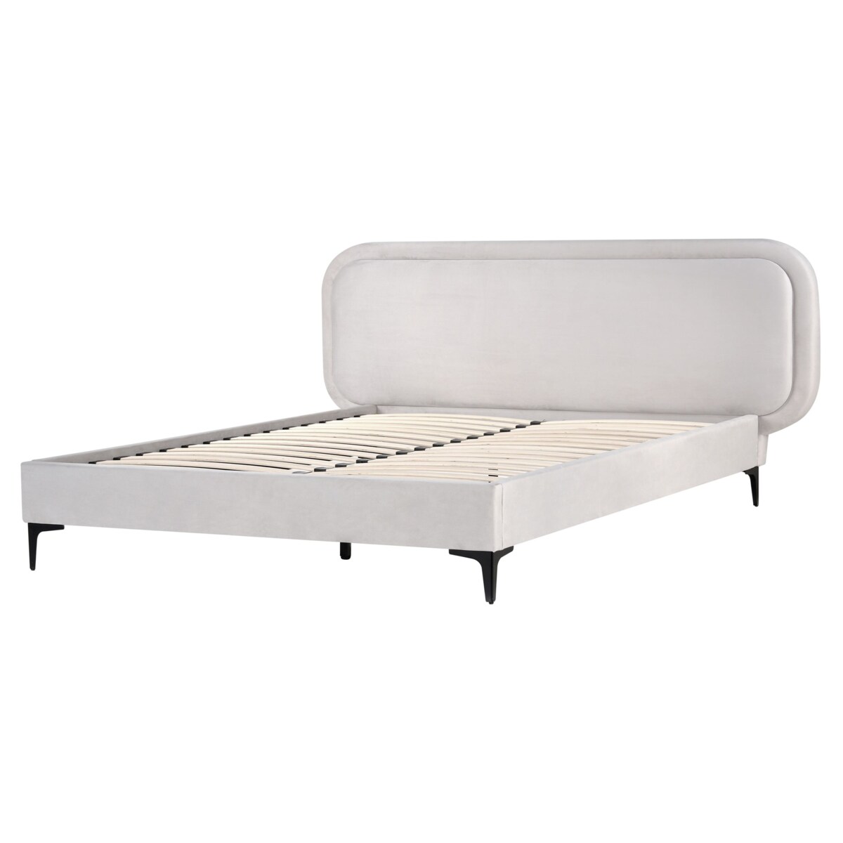 Łóżko Welur SUZETTE 160 x 200 cm Jasnoszary