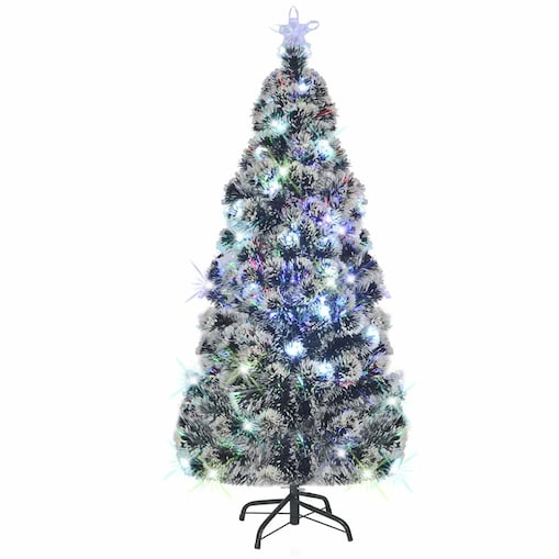 vidaXL Sztuczna choinka z LED i stojakiem 150 cm, włókno optyczne