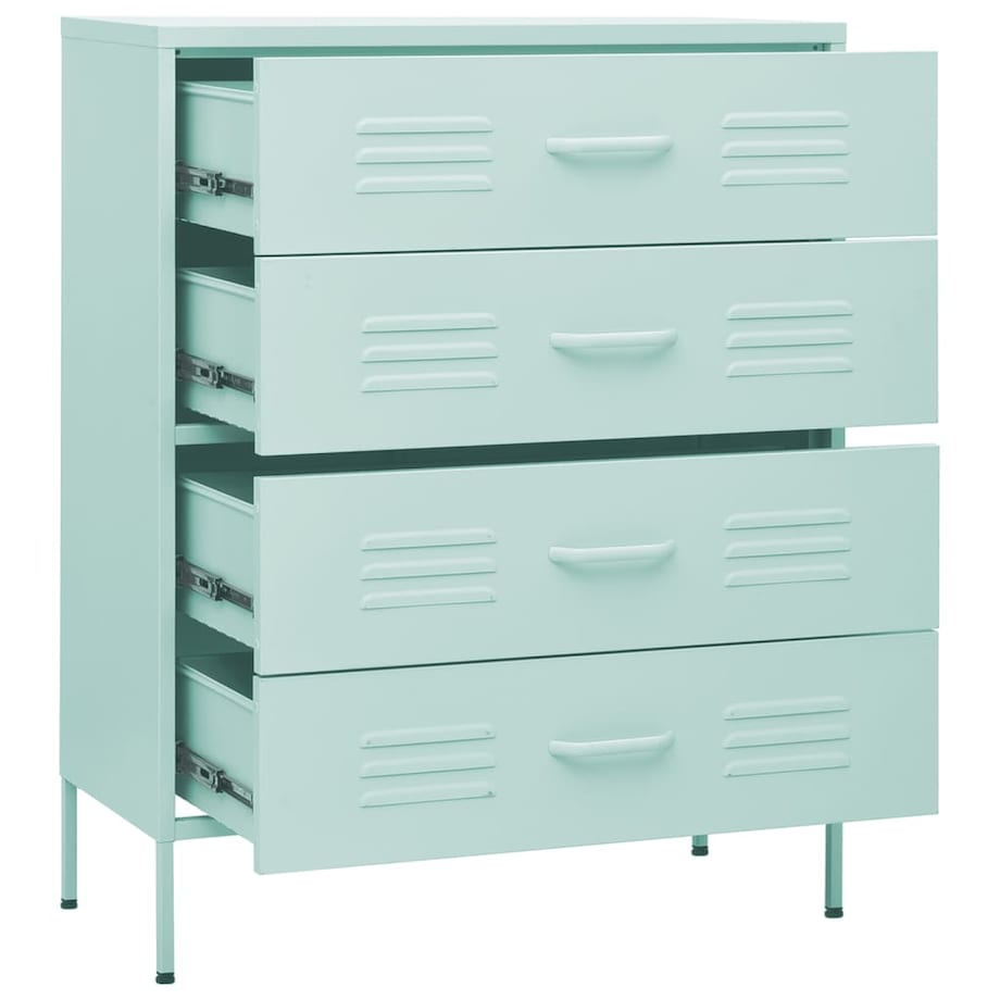 vidaXL Szafka z szufladami, miętowa, 80x35x101,5 cm, stalowa