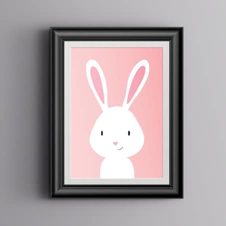 Plakat dla dzieci Królik różowy 20x30
