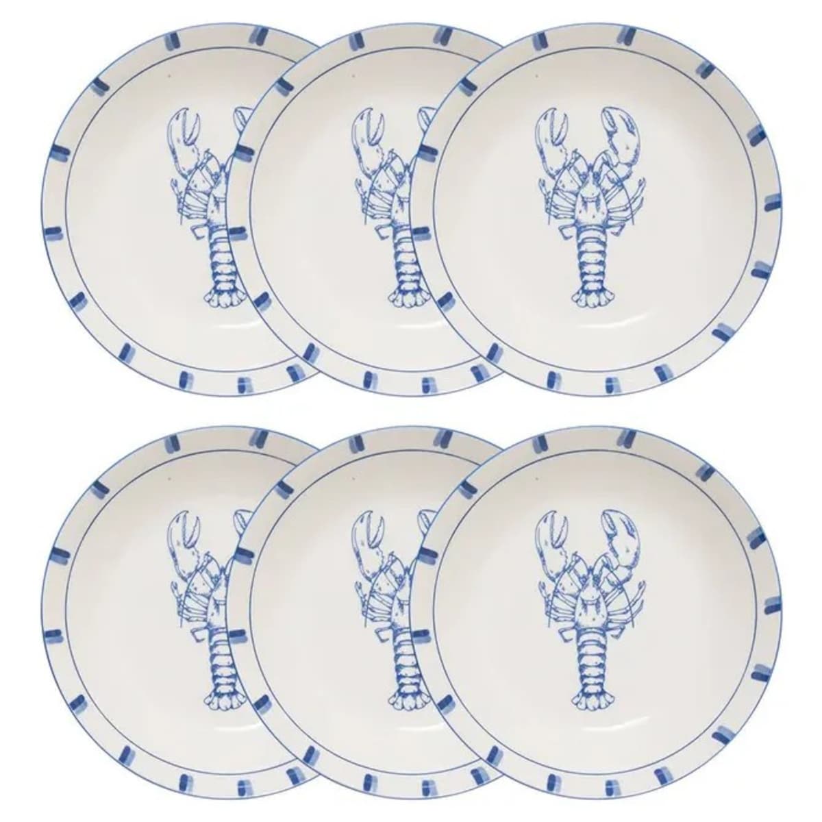 Komplet 6 porcelanowych talerzy głębokich Oceania, 20 cm