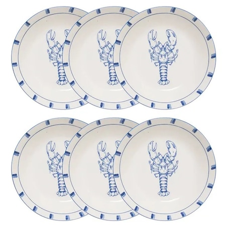 Komplet 6 porcelanowych talerzy głębokich Oceania, 20 cm