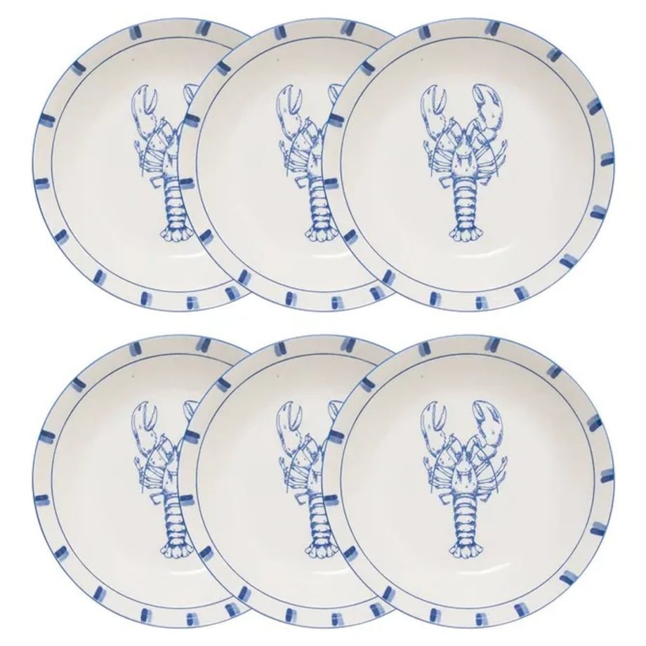 Komplet 6 porcelanowych talerzy głębokich Oceania, 20 cm