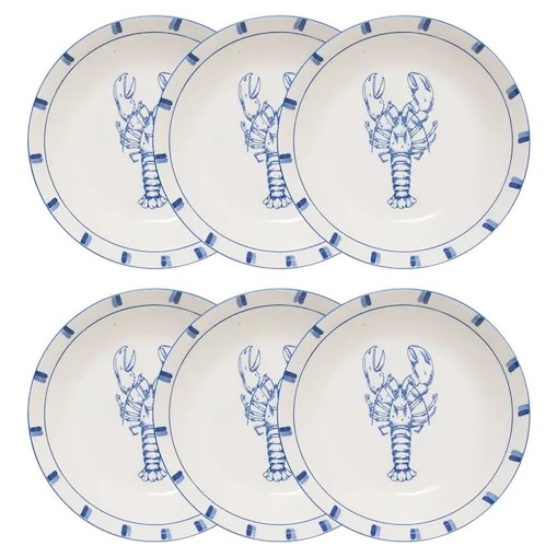 Komplet 6 porcelanowych talerzy głębokich Oceania, 20 cm