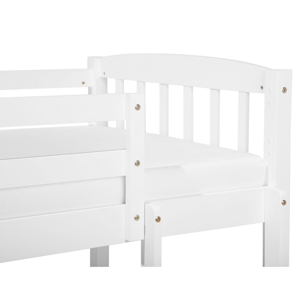 Łóżko piętrowe z szufladami drewniane 90 x 200 cm białe REVIN