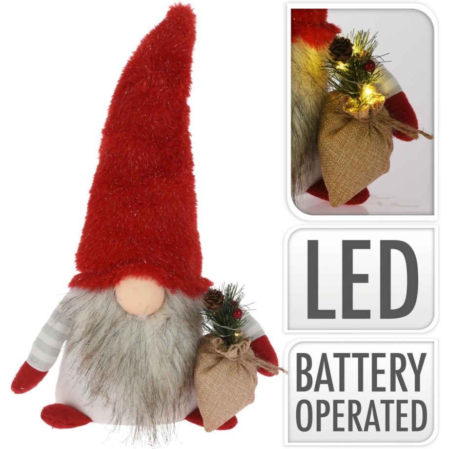 FIGURKA SKRZAT 38cm świąteczna ŚWIECĄCA LED