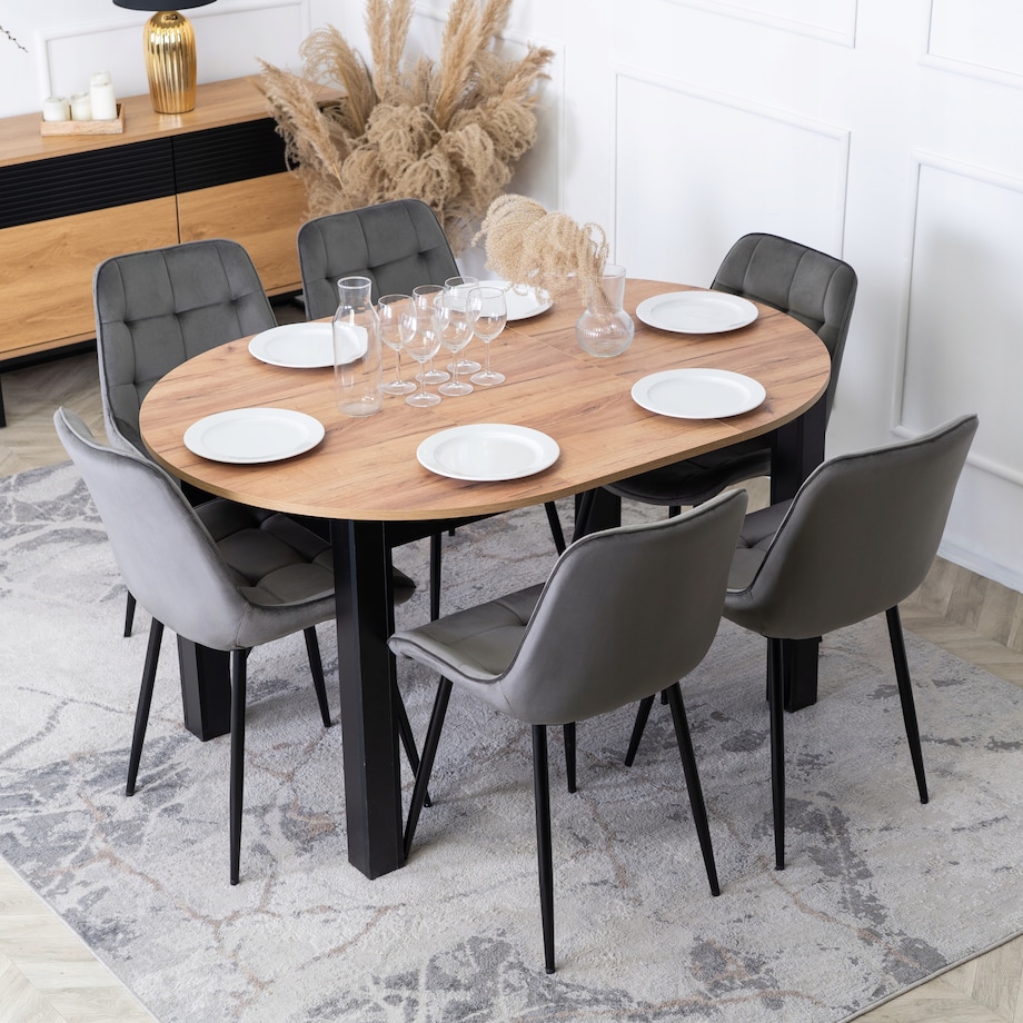 Krzesło Tapicerowane Welurowe Do Salonu Jadalni Kuchenne Szare CHRIS