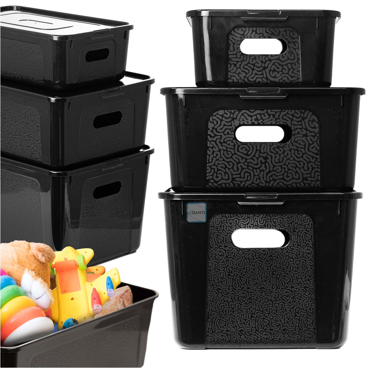 Pojemniki Plastikowe Pudło Zestaw 7/14/20 L Z Pokrywą Do Przechowywania