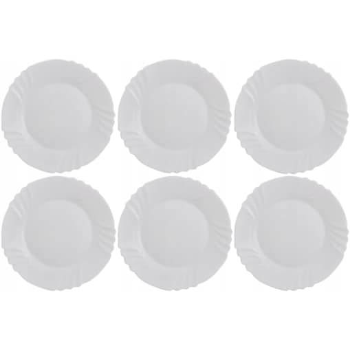 BORMIOLI TALERZE DESEROWE EBRO 6x 20 cm BIAŁE na ciasto desery jedzenie