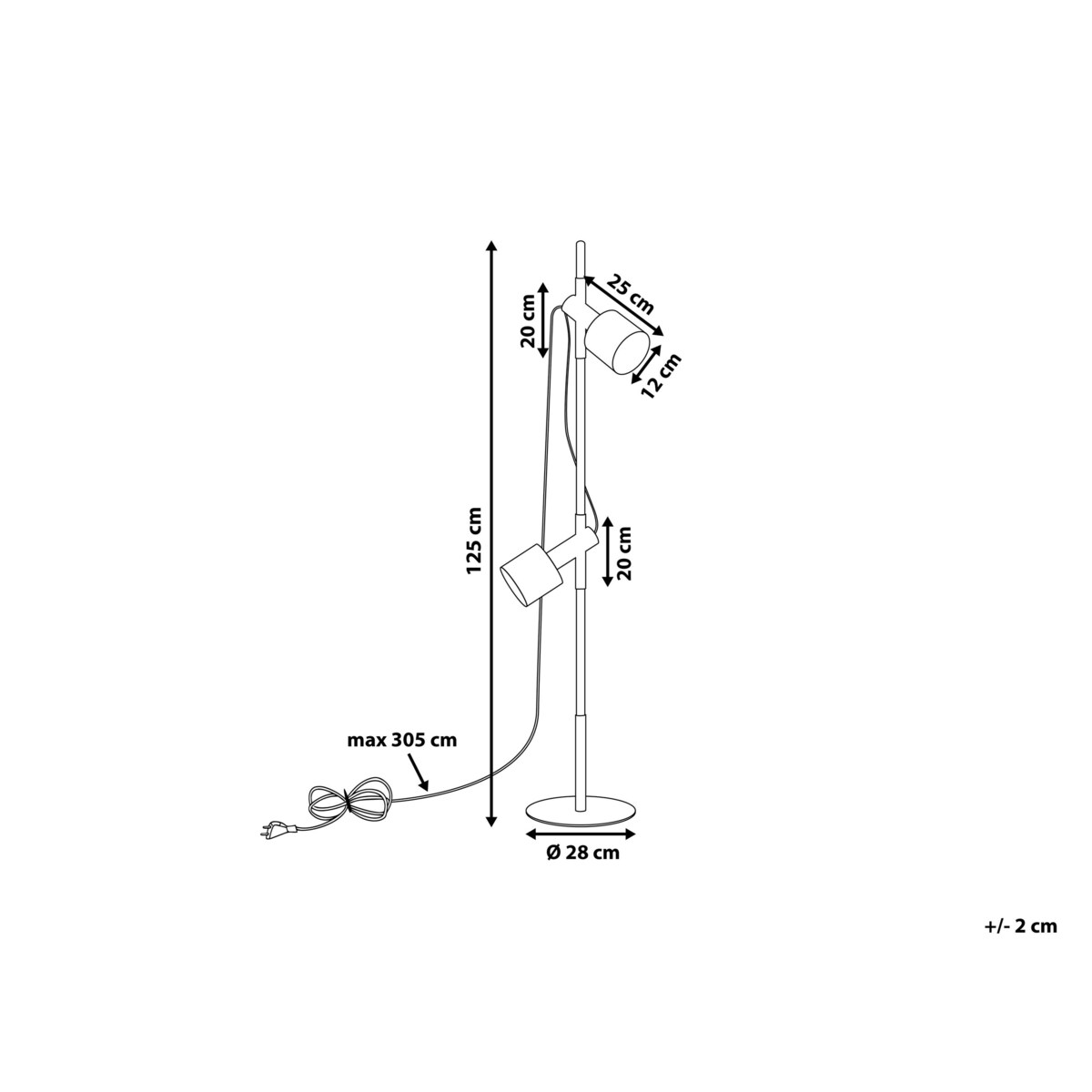 Lampa podłogowa regulowana drewniana czarna OWENS