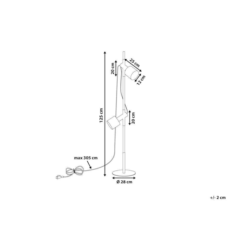 Lampa podłogowa regulowana drewniana czarna OWENS
