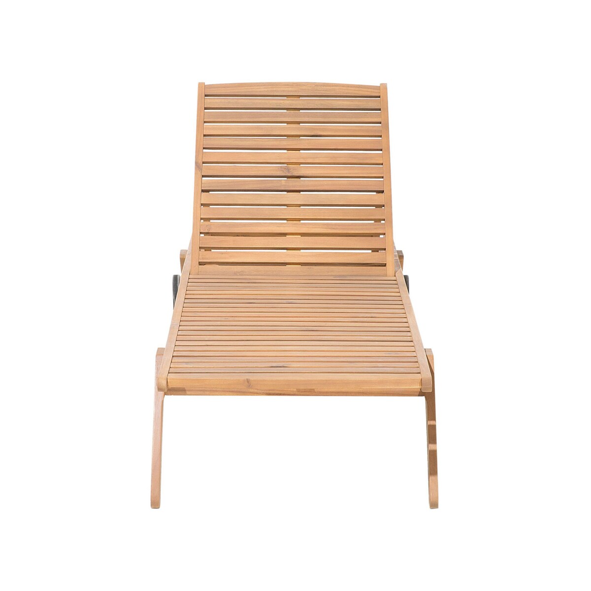 Leżak ogrodowy drewniany z poduszką niebieską CESANA